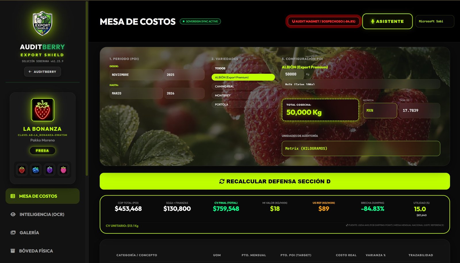 Export Shield para evidencia y auditorias AuditBerry
