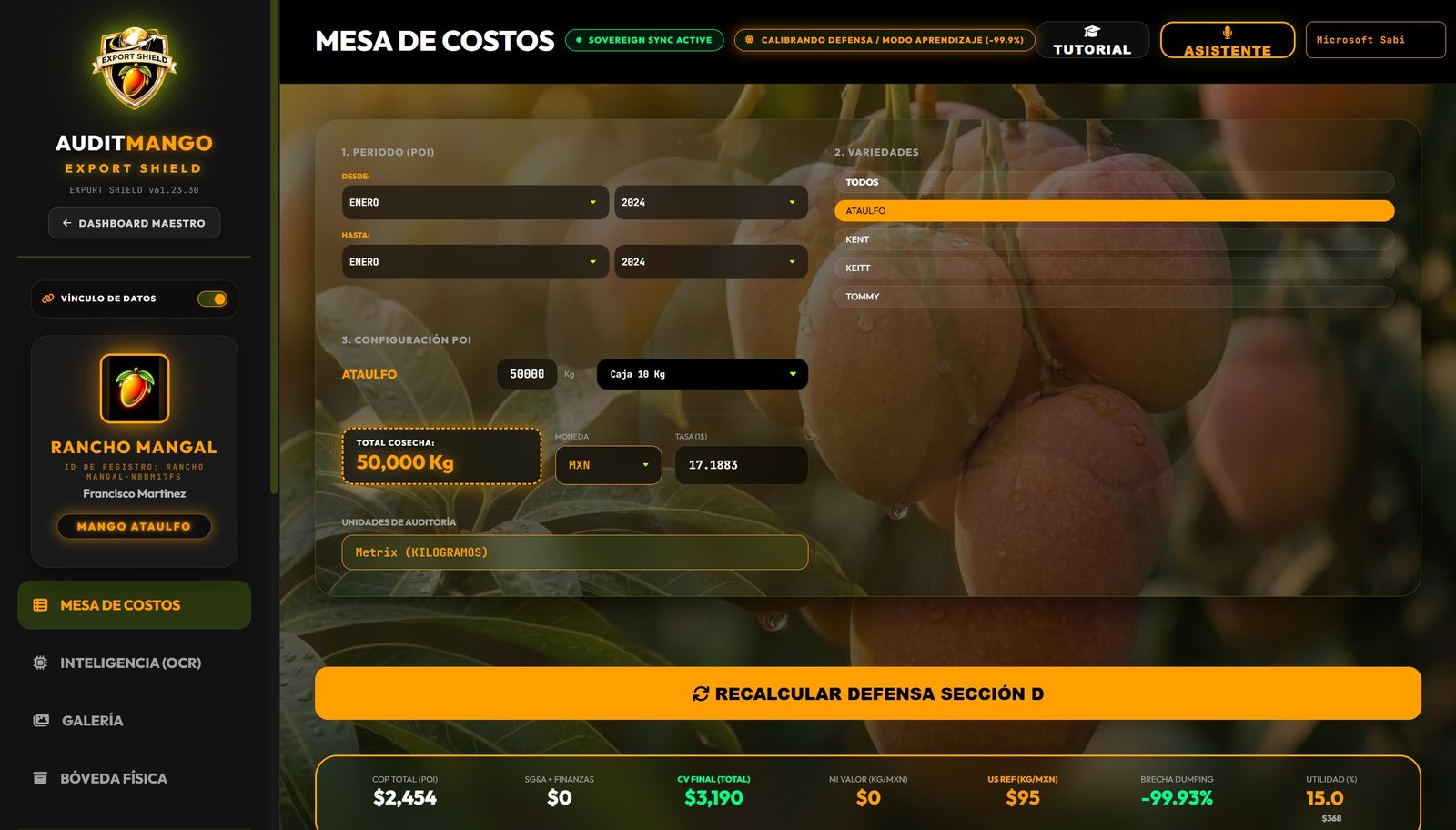 Reportes técnicos y certificados de exportación en Export Shield