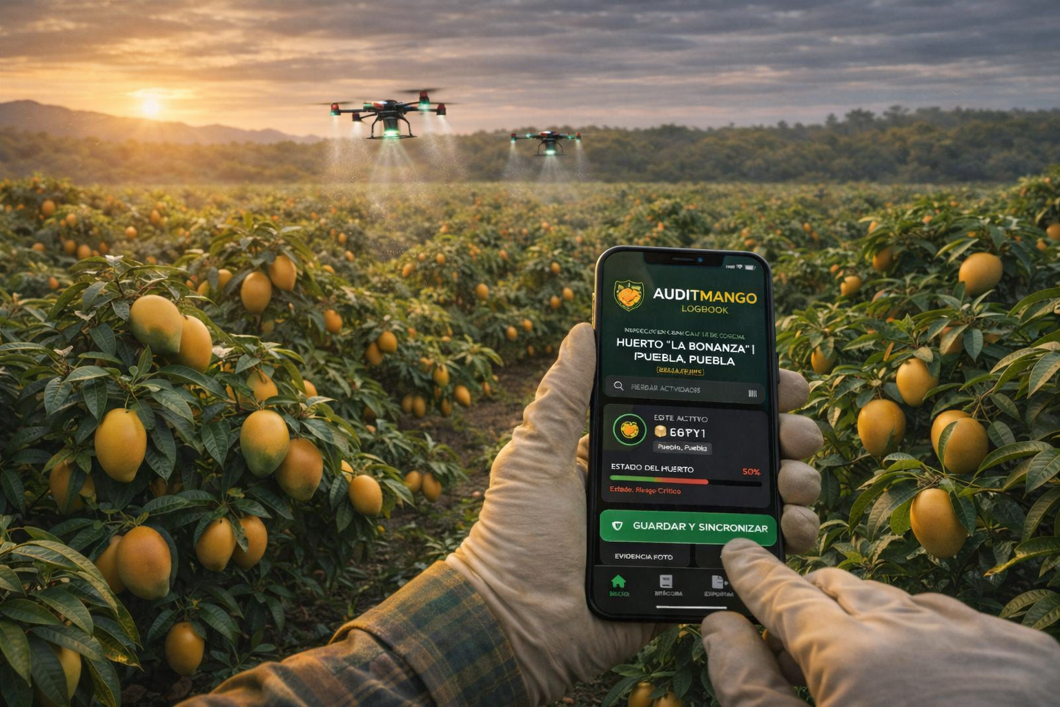 Técnico capturando evidencias con la app móvil AuditMango