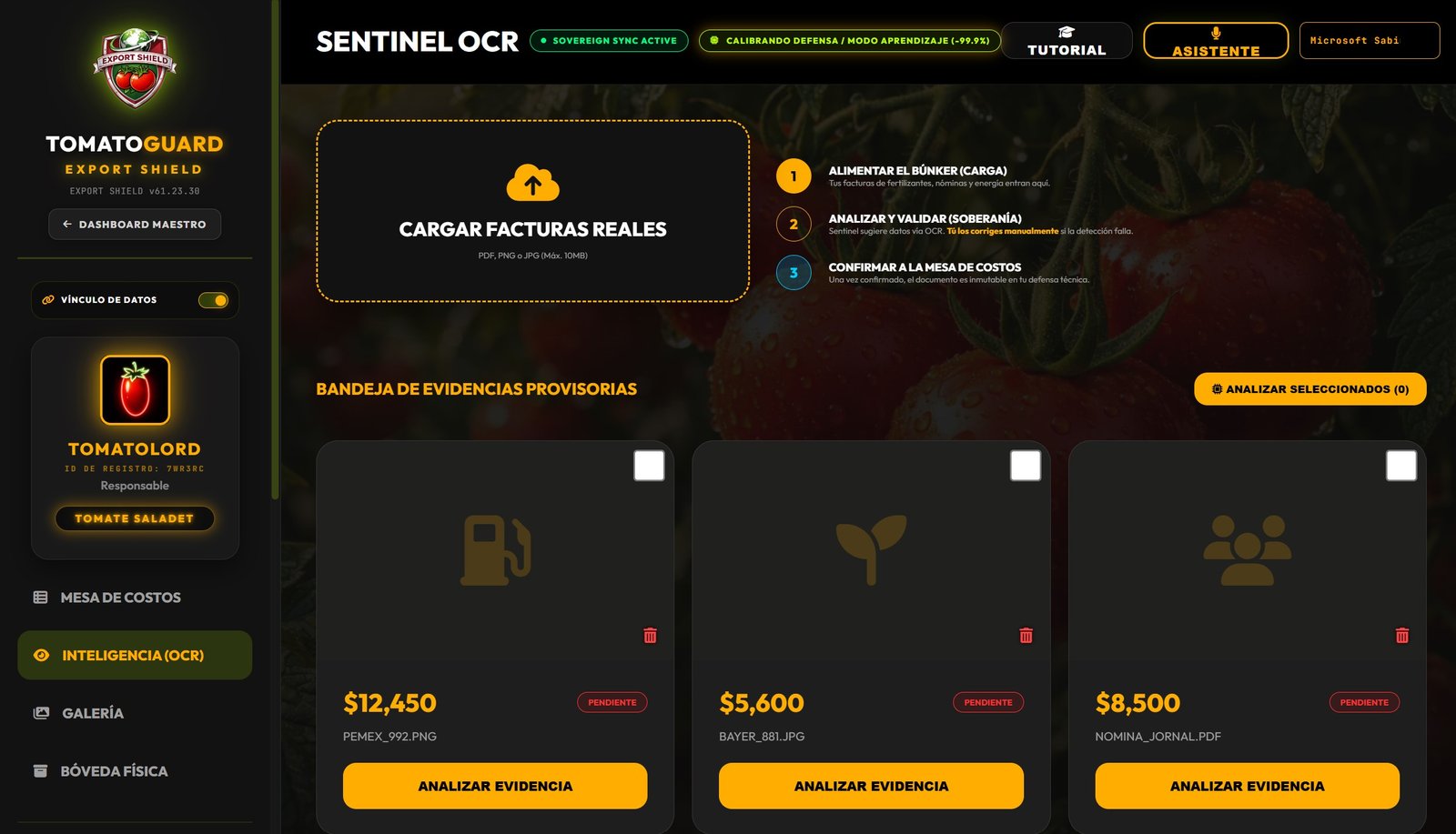 Peritaje OCR Sentinel